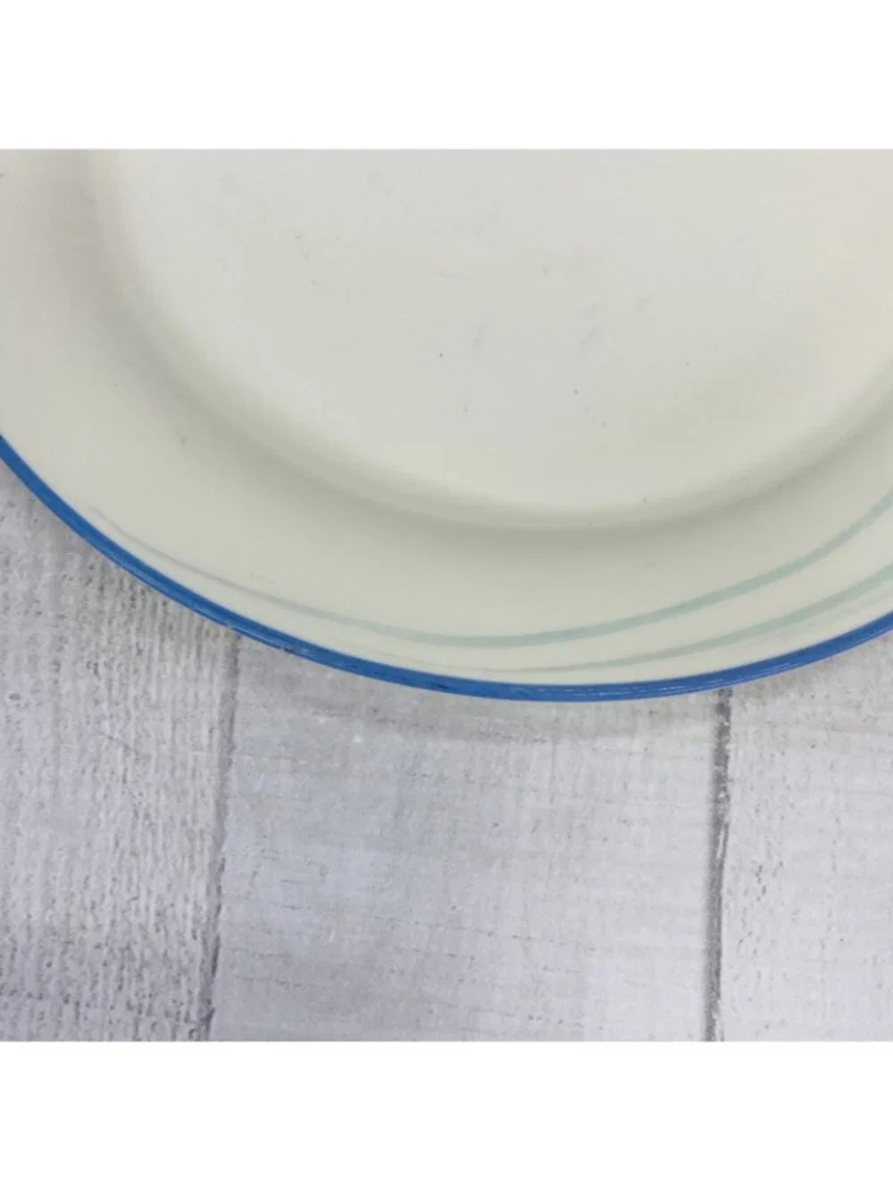 80's Lenox SKY BLUE BRUSHSTROKES Chinastone Green Blue Swirl Salad Plates Set 2